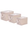 Set of 3 Baskets DARQAB Cotton Taupe