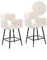Set mit 2 Barstühlen SANILAC Bouclé Cremeweiß