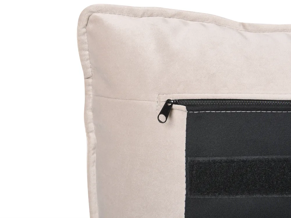 Bett mit Stauraum BAJONNA Samtstoff Beige 180 x 200 cm_871334
