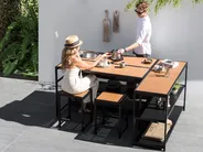 Outdoor-Küche mit Spüle AVETRANA Schwarz Metall_933470