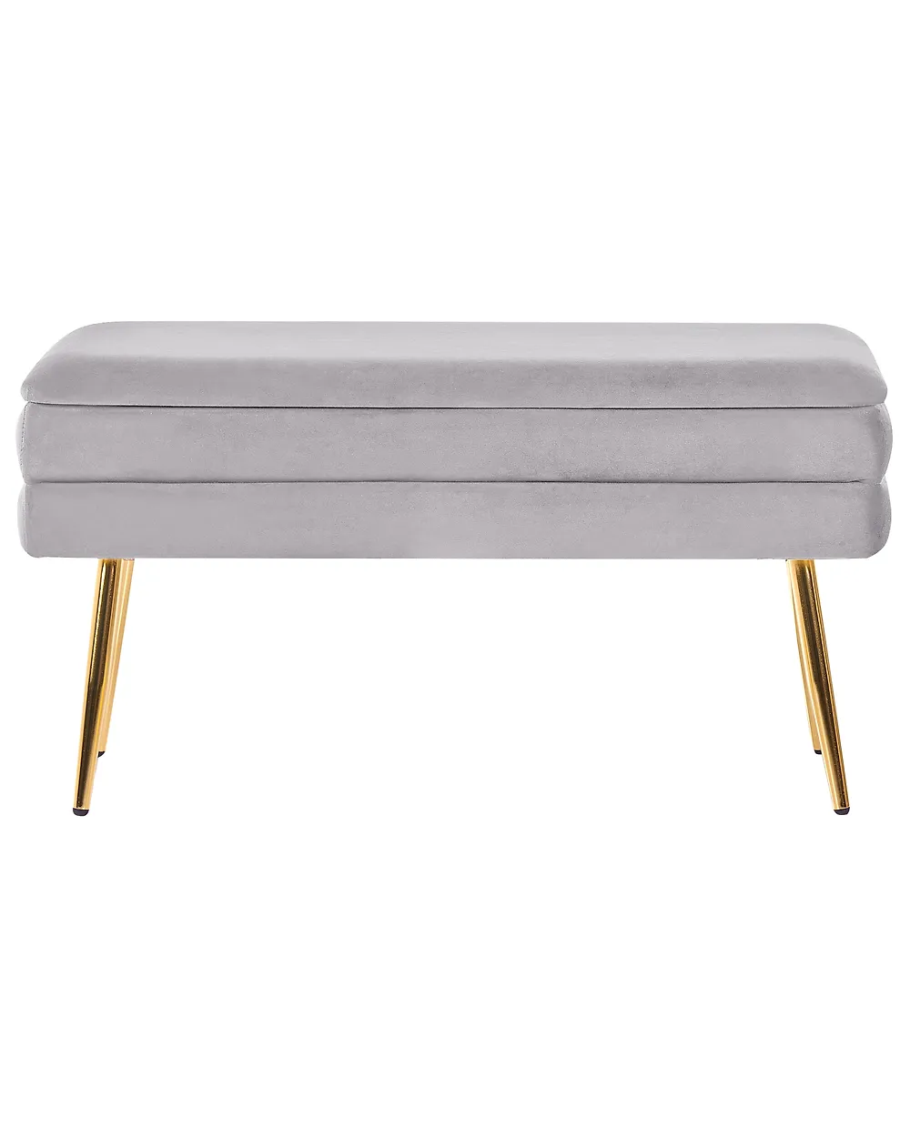 Banc de rangement rembourré DURHAM Velours Gris_1194807