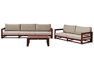 Garden Lounge Set with Table 5 Seater TIMOR Modular Acacia Wood Dark Red_856563
