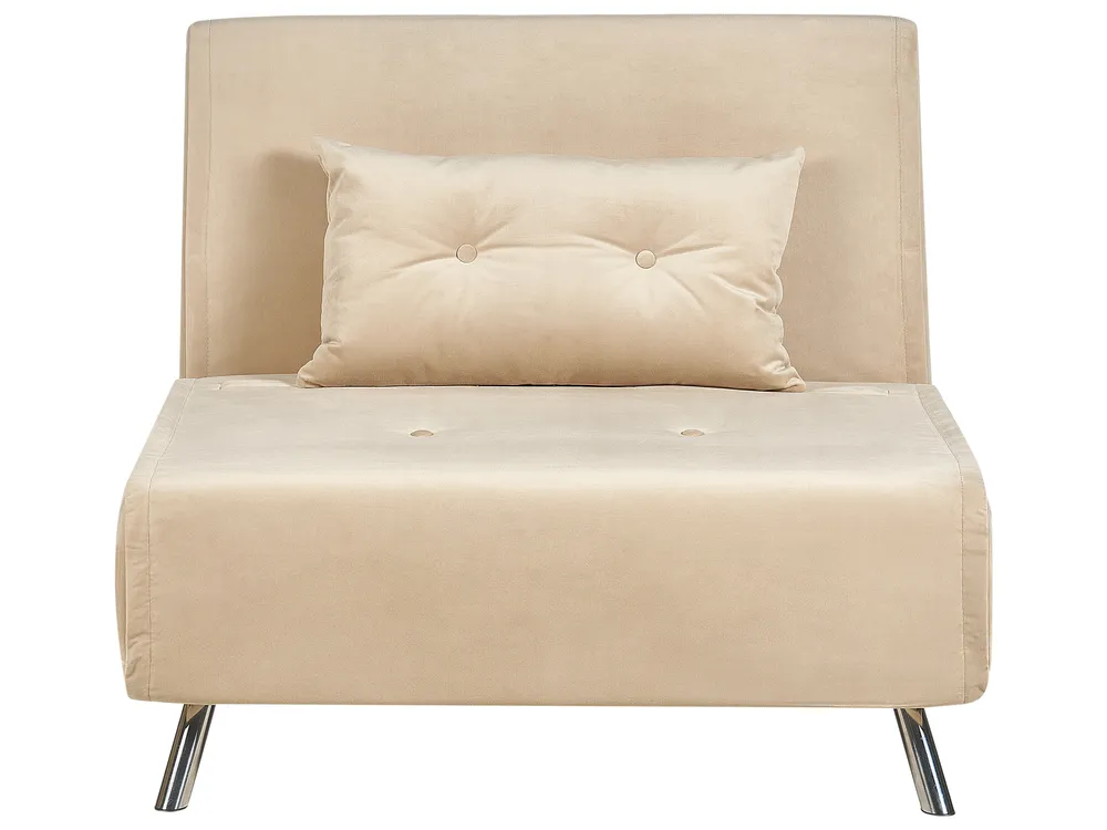 1-Sitzer Schlafsofa FARRIS Samtstoff Beige