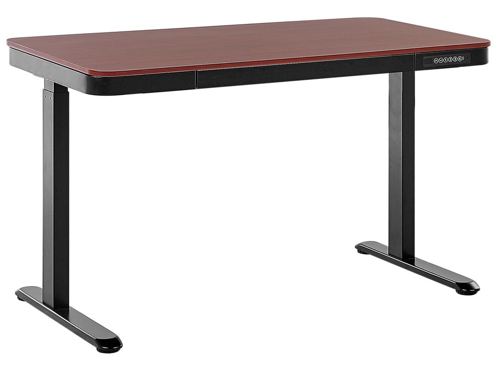 Electric Adjustable Standing Desk KENLY 120 cm 60 cm with USB Port Dark Brown