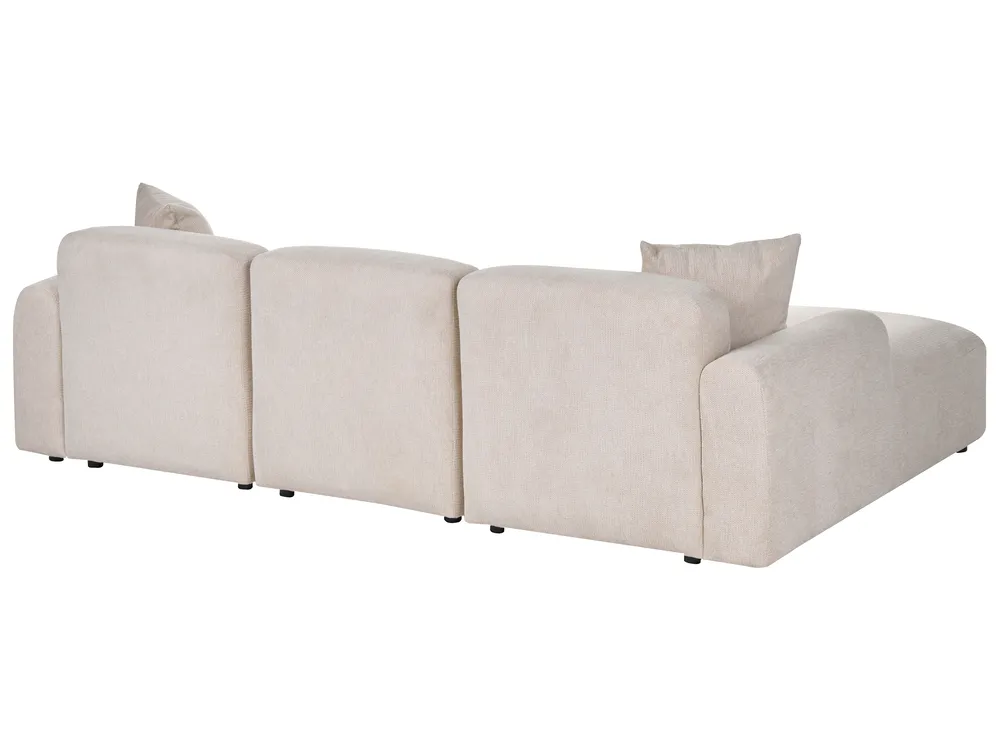 Modular Corner Sofa 3 Seater HEDE Fabric Light Beige Right Hand_1092100