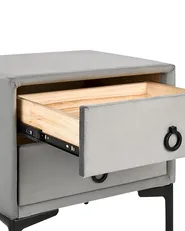 2 Drawer Bedside Table SEZANNE Velvet Light Grey_795406