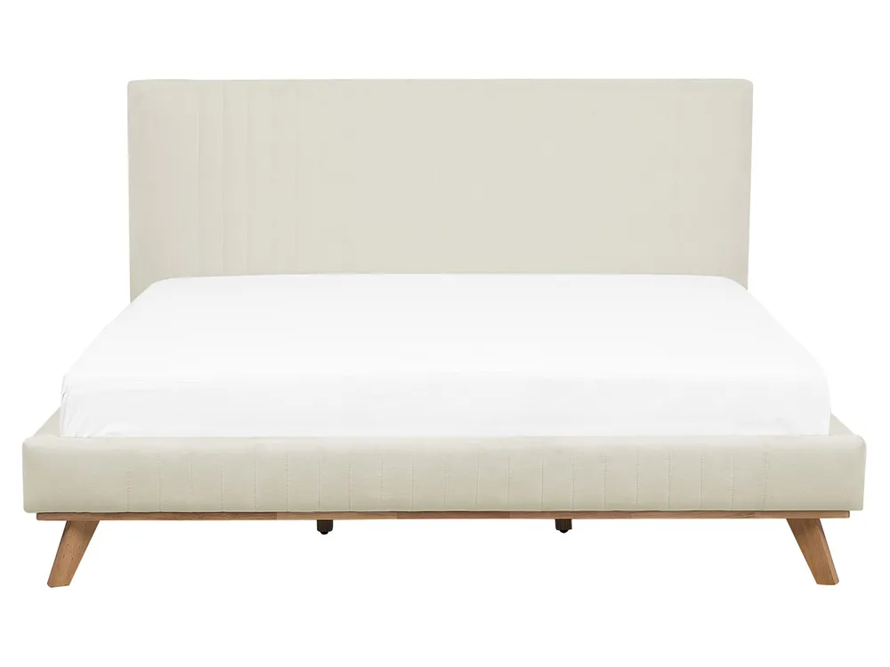 Bed Chenille TALENCE 160 x 200 cm (EU King Size) Light Beige_732368