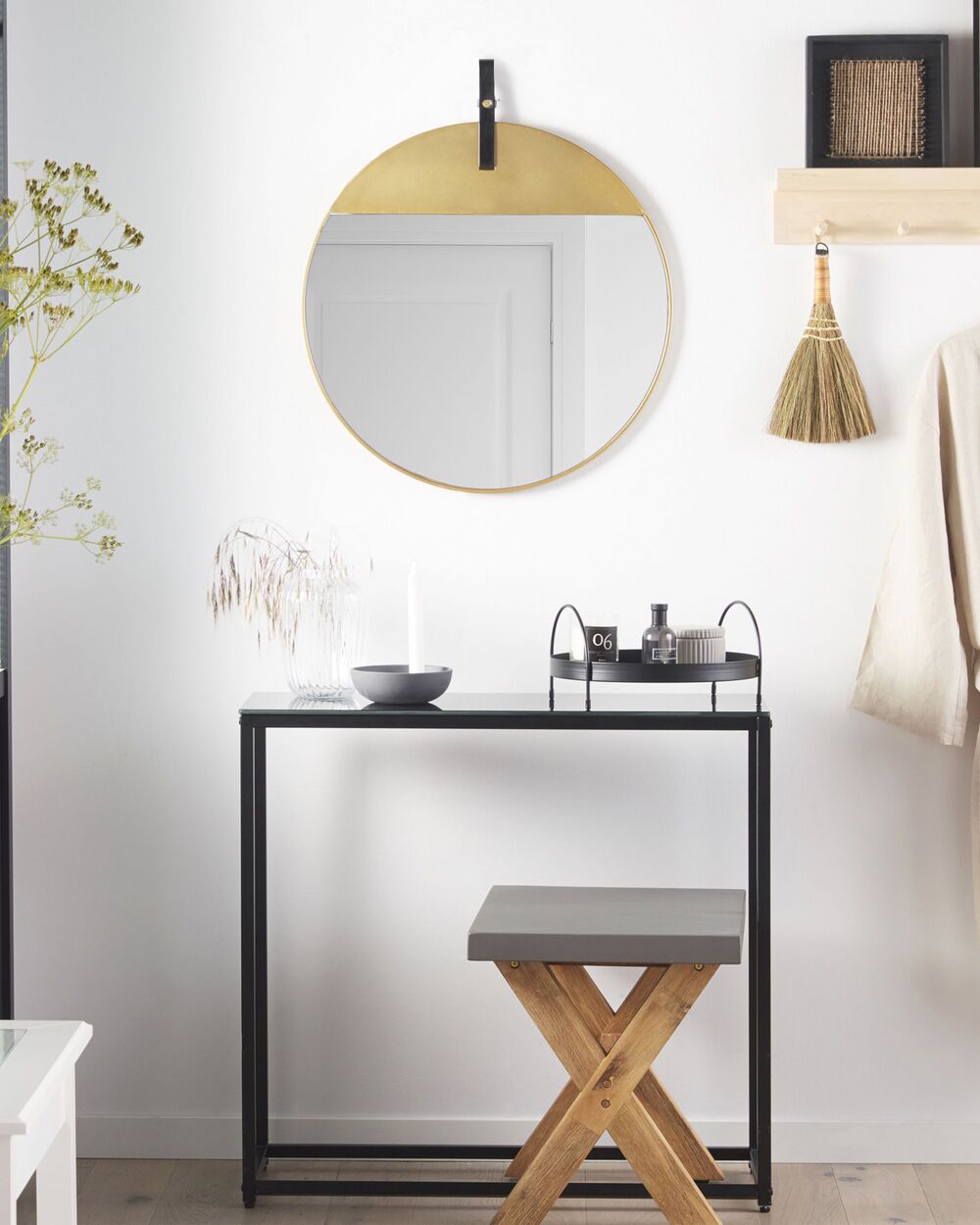 Wandspiegel GURS 60 cm 60 cm Metaal Goud