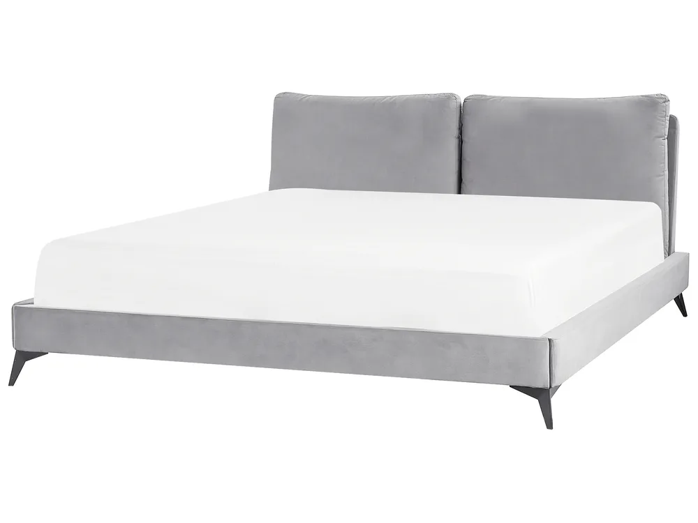 Bett mit Lattenrost Samtstoff MELLE 180 x 200 cm Grau