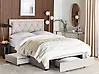 Bett mit Schubladen LIEVIN Samtstoff Beige 140 x 200 cm