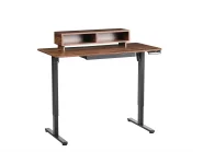 Schreibtisch elektrisch höhenverstellbar LUCAMA 120 cm 60 cm mit USB-Anschluss Braun / Schwarz_1030965