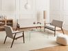Sofa Set 6-Sitzer ESRUM Stoff Dunkelbraun / Beige