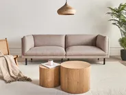 Sofa 3 Seater VORGOD Fabric Light Brown_996299