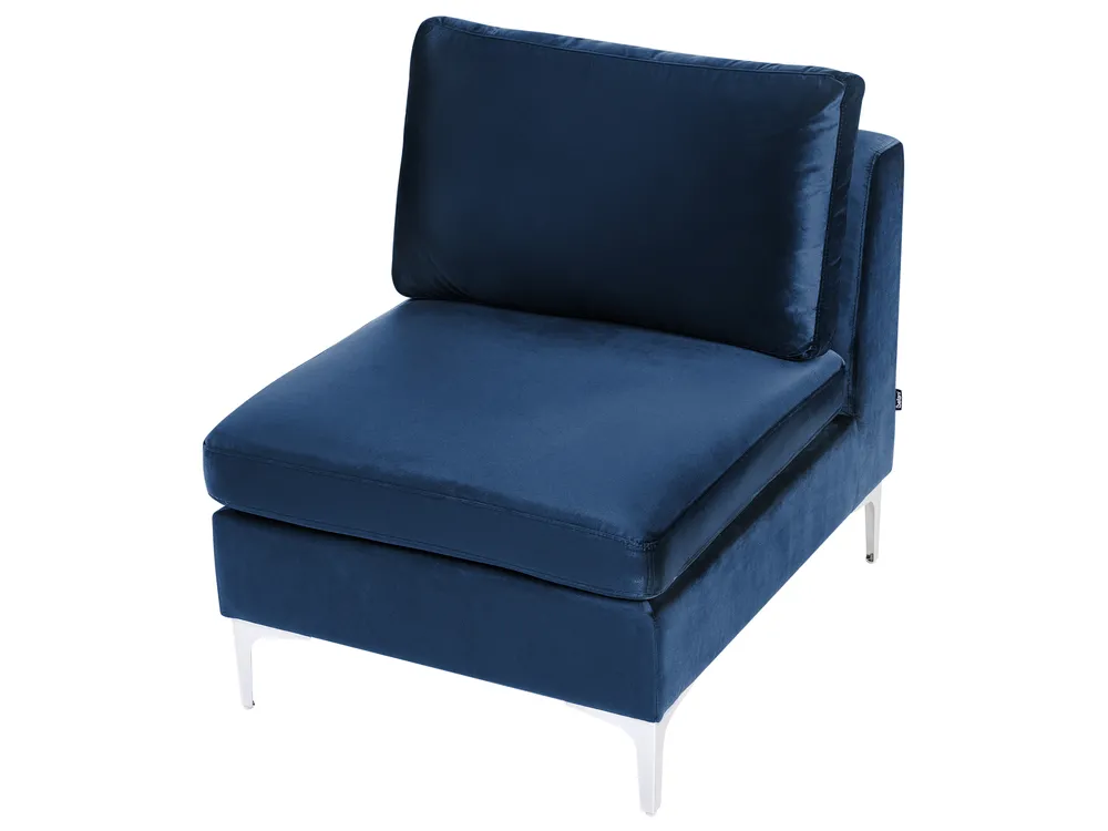 Modul Ecksofa 4-Sitzer EVJA Samtstoff Marineblau rechtsseitig_860037