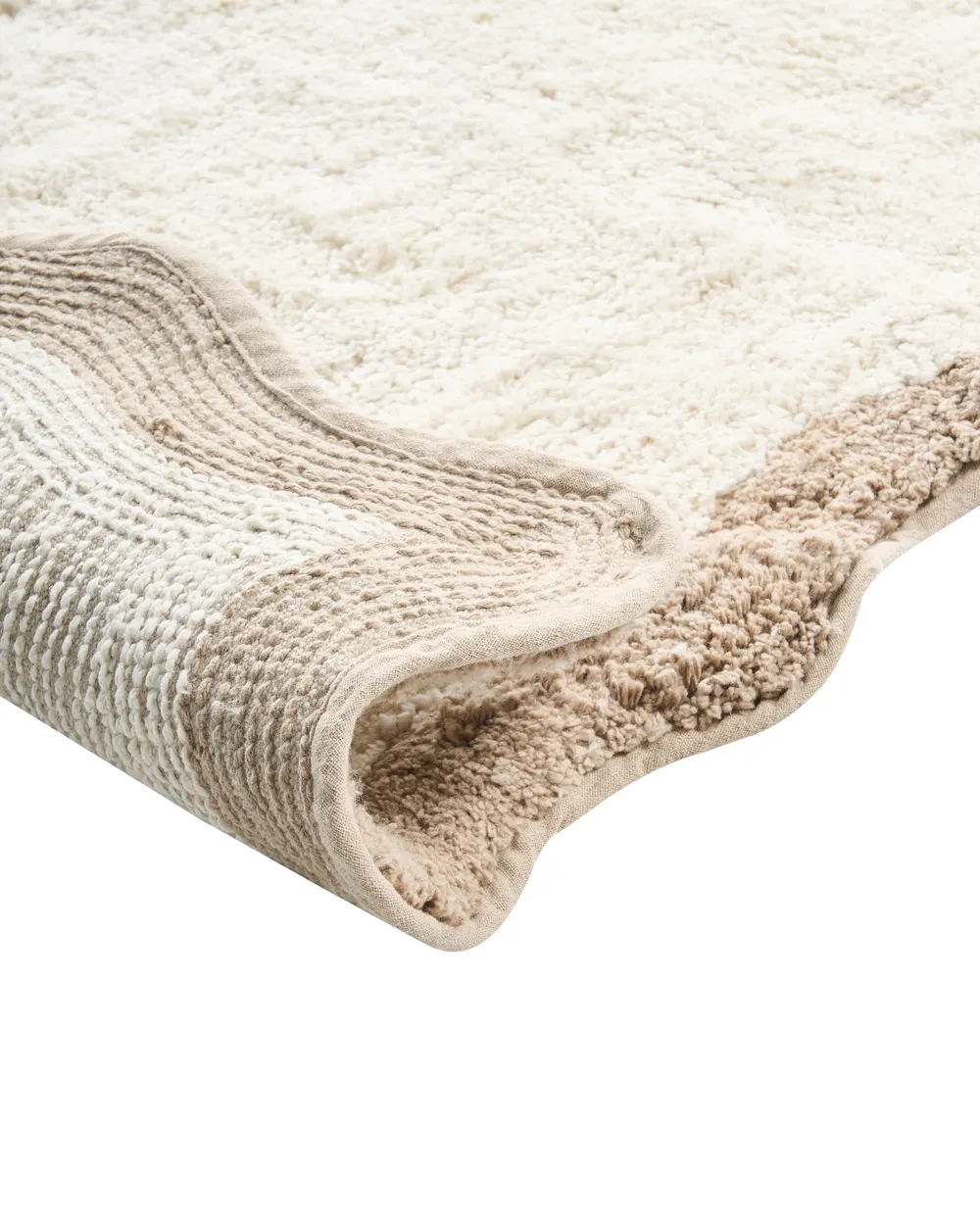 Bath Mat NANGAL Brown/ Beige 80 x 150 cm Cotton_1026022