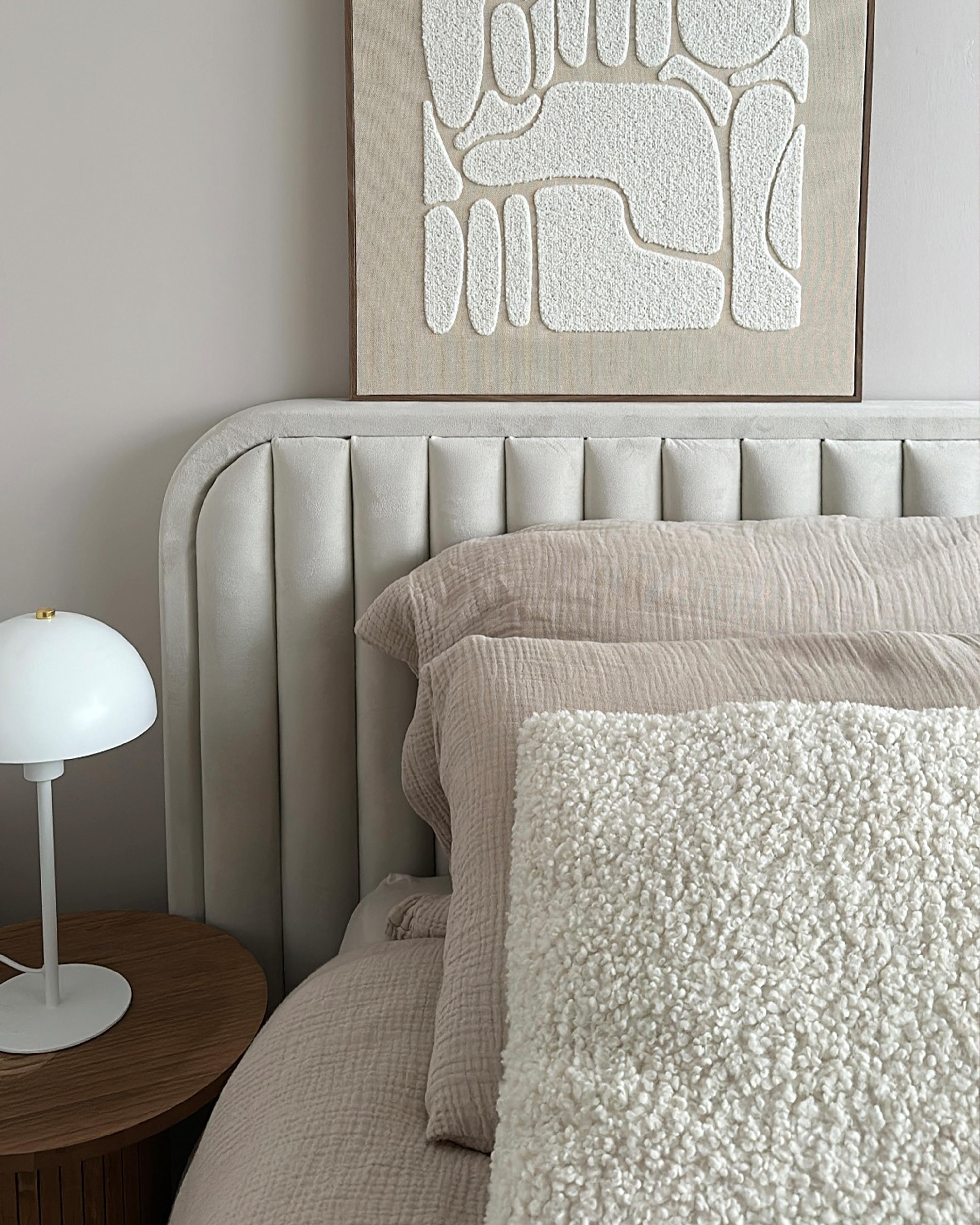 Bed Velvet BRIN 160 x 200 cm (EU King Size) Beige_973410