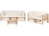 Lounge Set mit Tisch 5-Sitzer CERRETO Bambus Cremeweiß