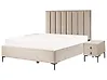 Schlafzimmer Set SEZANNE Samtstoff Taupe 160 x 200 cm