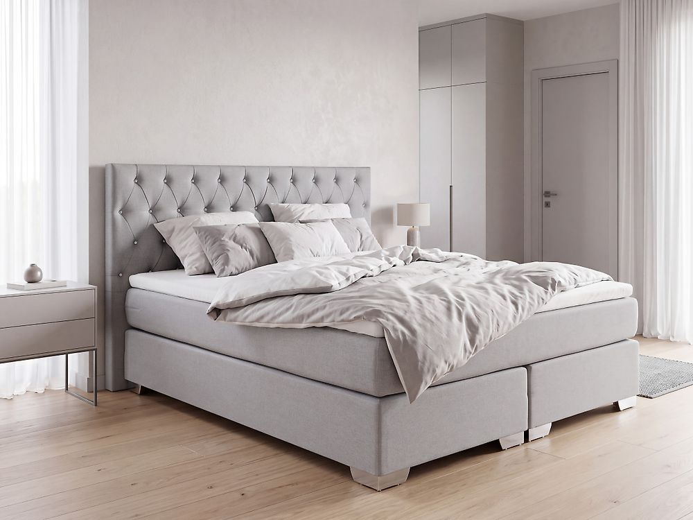 Divan Bed Fabric DUCHESS 160 x 200 cm (EU King Size) Light Grey