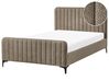 Bett mit Lattenrost Bouclé LUNAN 120 x 200 cm Taupe