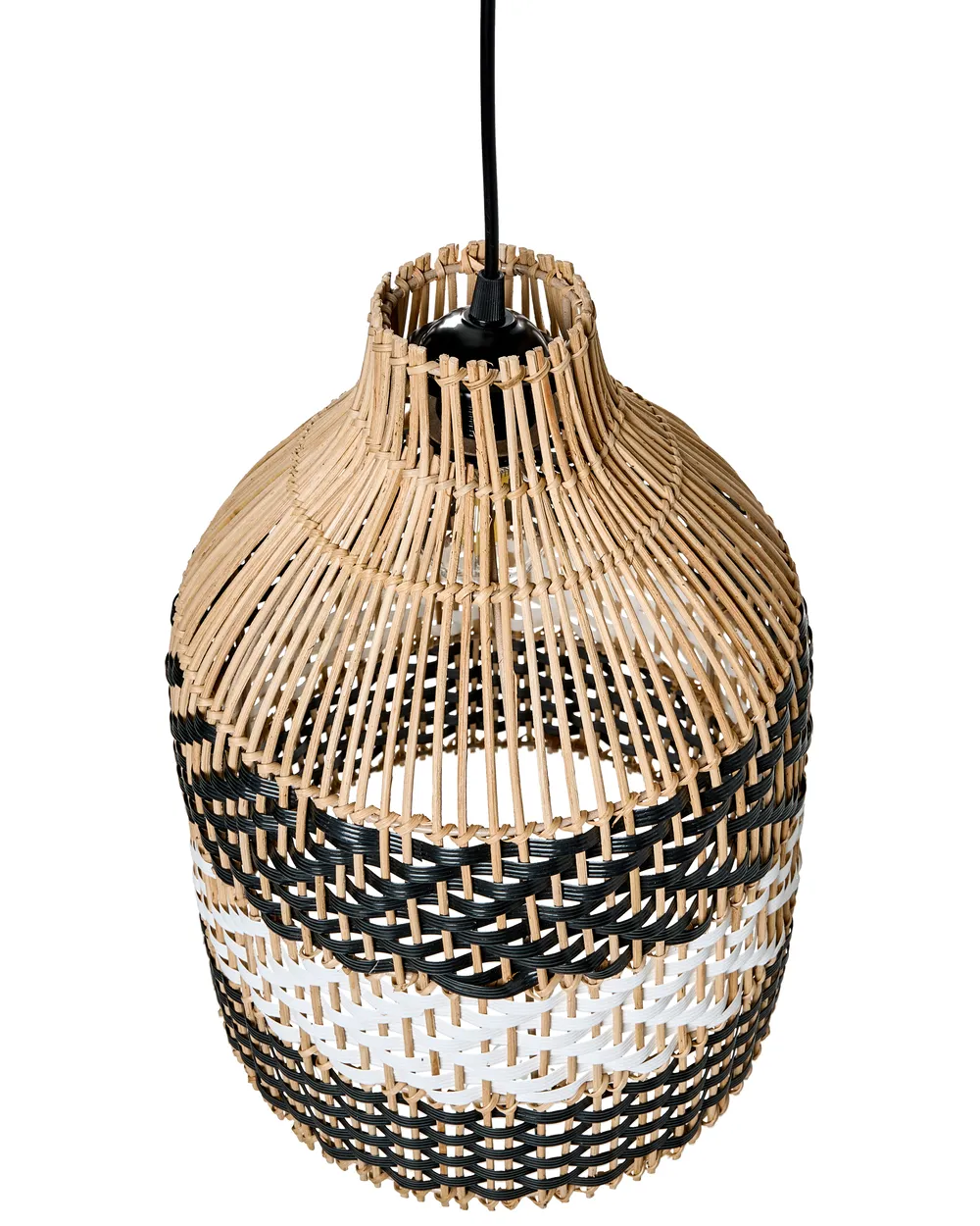 Pendant Lamp TURABO Rattan Black/ White_995726