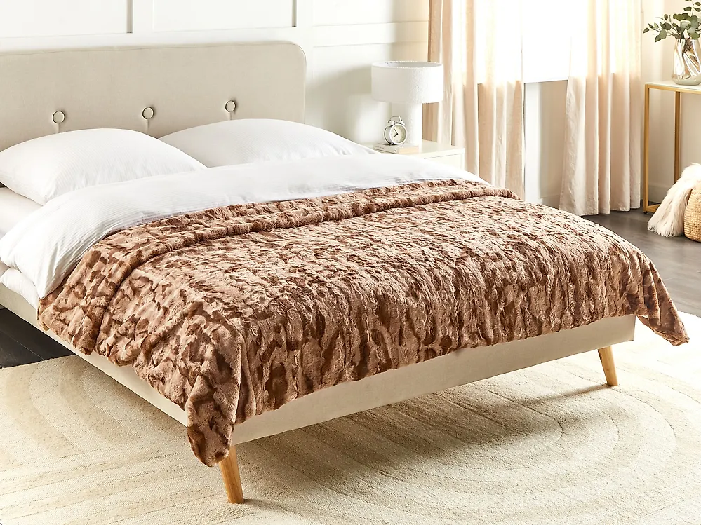 Kuscheldecke BAKIRA Webpelz 200 x 220 cm Braun_1185142