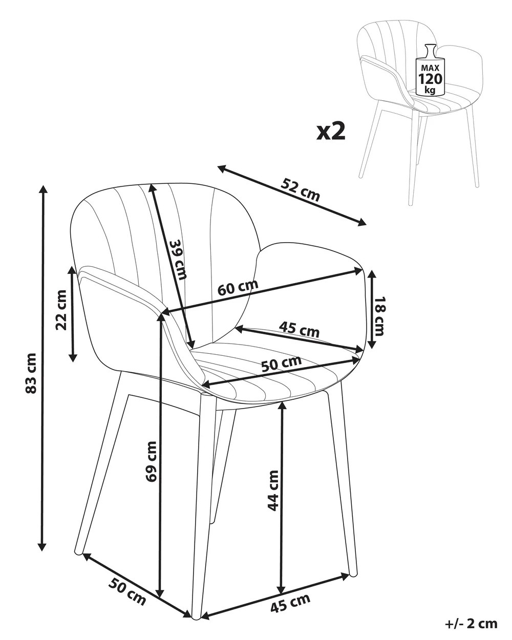 Set of 2 Dining Chairs ALICE Mint Green_868346