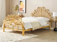 Bett mit Lattenrost Rattan FLORENTINE 140 x 200 cm Hellbraun_868912