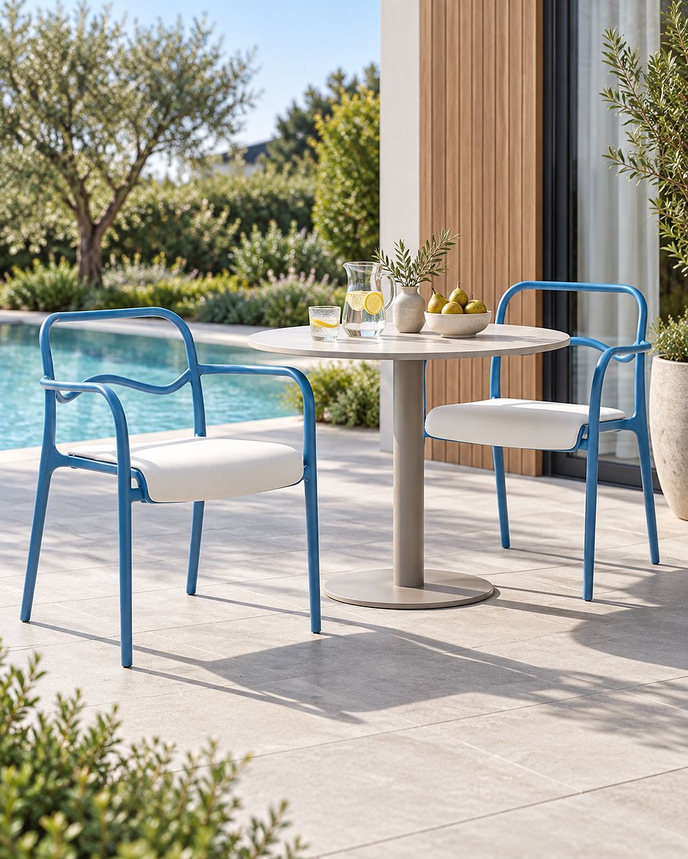 Set van 2 tuinstoelen THASOS Synthetisch materiaal Blauw