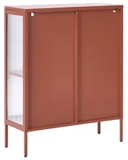 Sideboard mit Glastüren SARRE 90 cm Metall Goldbraun_1069112