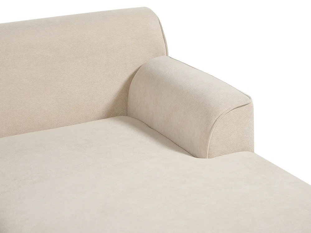 Ecksofa 3-Sitzer SIMOS Cord Hellbeige linksseitig_891026