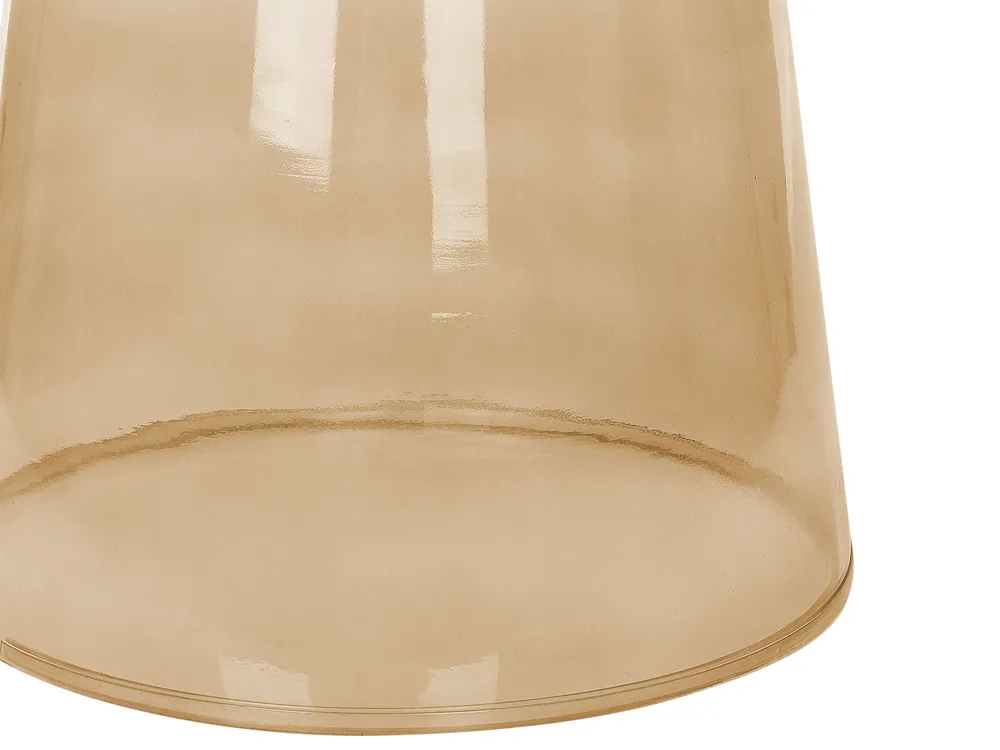 Set of 2 Side Tables LAGUNA/CALDERA Glass Golden Brown_883286