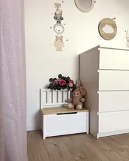 Storage Bench BERRIMA Pine Wood Light Brown/ White_1156447