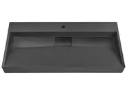 Hängewaschbecken QUENKO 100 x 46 cm Mineralguss Schwarz_981339