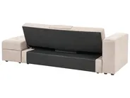 Sofa Bed 3 Seater FALSTER with Storage Fabric Light Brown_935848