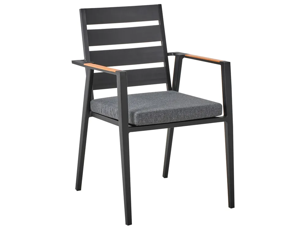 Gartenmöbel Set 4-Sitzer MALETTO/TAVIANO inkl. Kissen Metall Grau / Schwarz_993833
