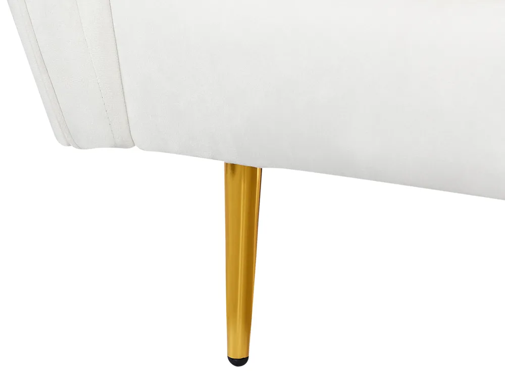 Sofa 3-Sitzer FREDERICA Samtstoff Cremeweiß_965566