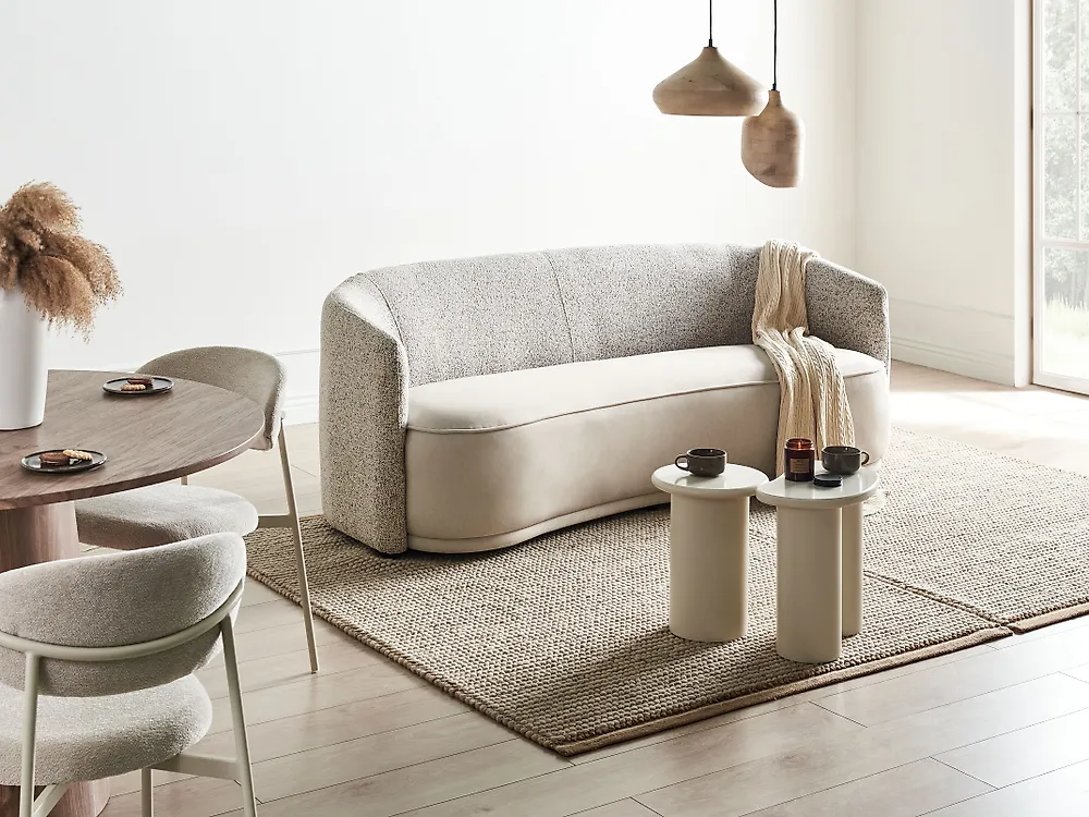 Sofa 3-Sitzer ROSET Stoff Hellbeige_1184607