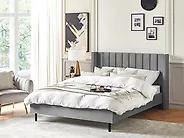 Bett mit Lattenrost Samtstoff VILLETTE 160 x 200 cm Grau_1172150