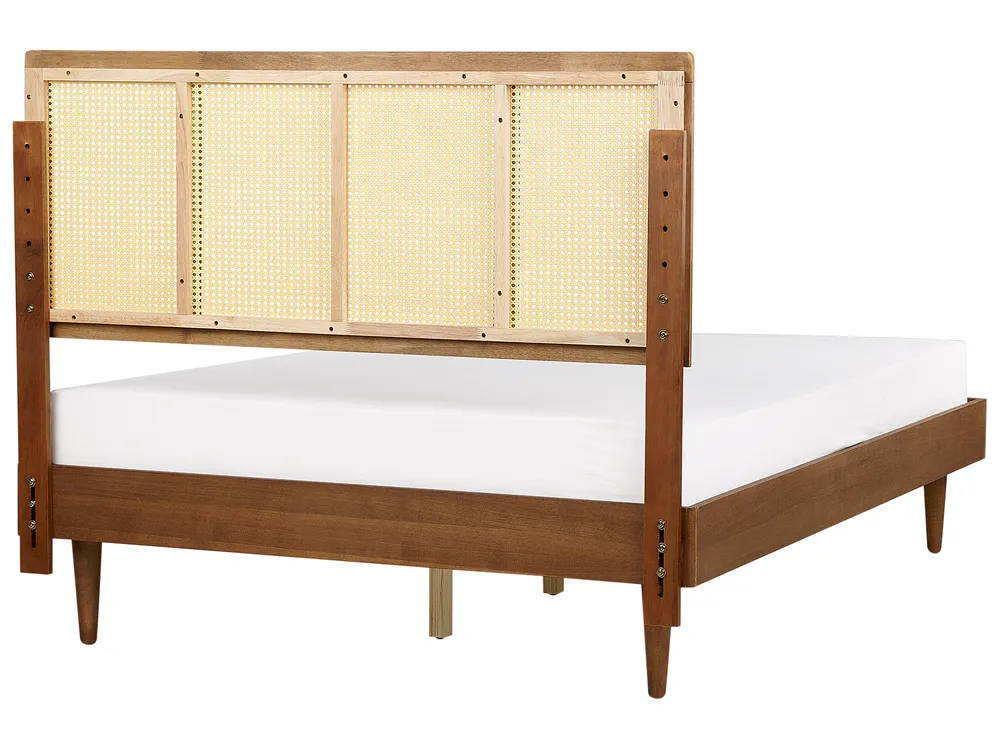 Bett mit Lattenrost Rattan AURAY 140 x 200 cm Braun_943869