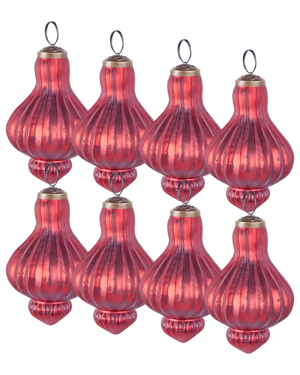 Weihnachtskugel 8er Set BRILLANT Glas Rot