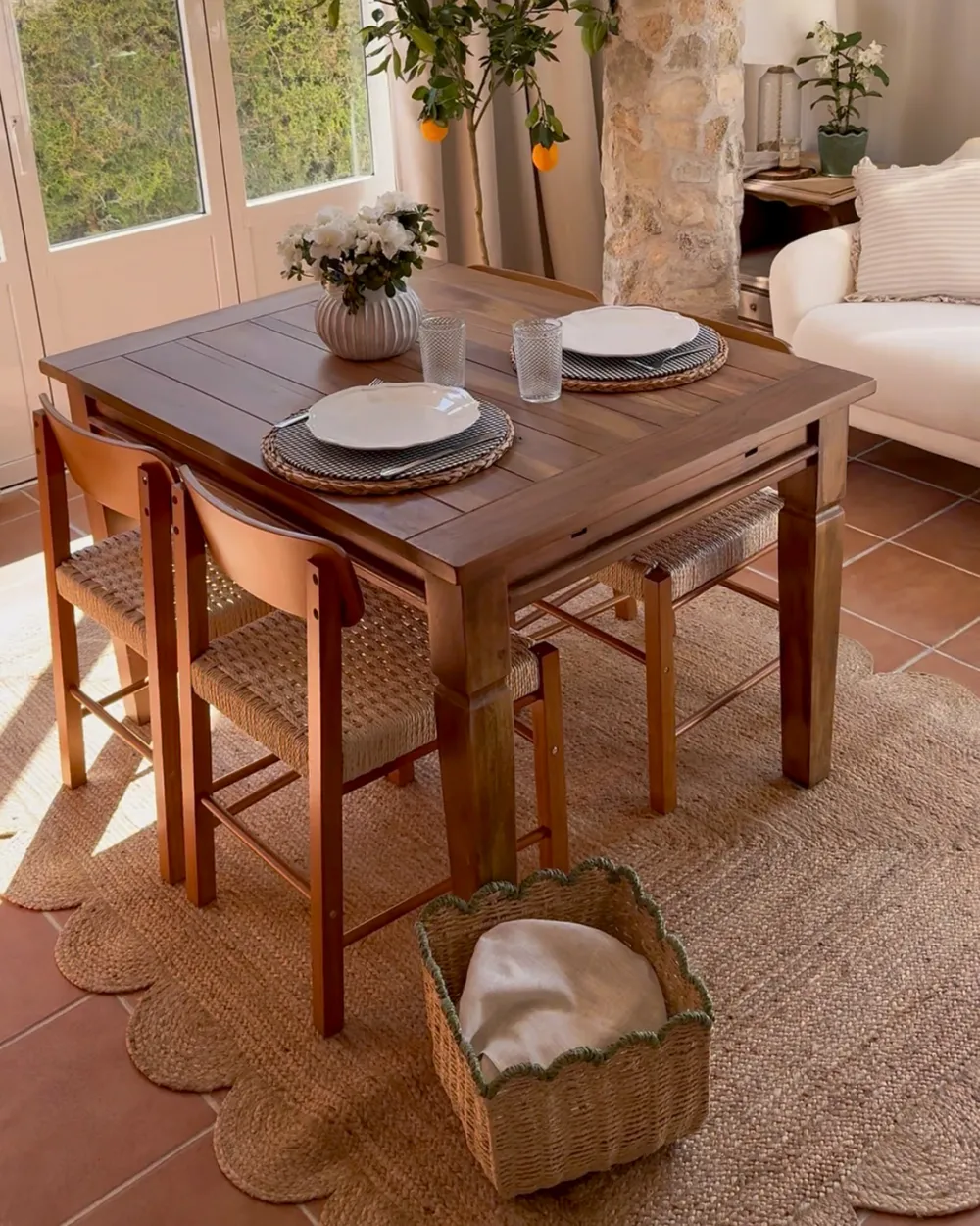 Set of 2 Dining Chairs ALLOS Wood Brown_1065685