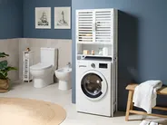 Bathroom Cabinet OKARCHE Bamboo Wood 63 cm White_1050652