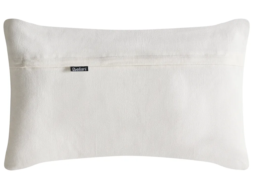 Dekokissen 2er Set GARCINIA 30 x 50 cm 45 x 45 cm Baumwolle Weiß Blumenmuster_1040542