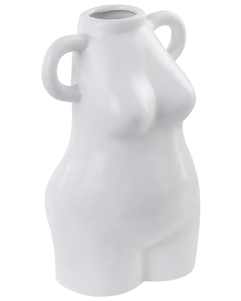 Blumenvase AIGIO 25 cm Keramik Weiß