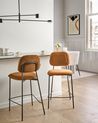 Set mit 2 Barstühlen DUETTE Samtstoff Goldbraun