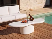 Couchtisch CONZA 57 cm 120 cm Terrazzo Optik Weiß_1125484
