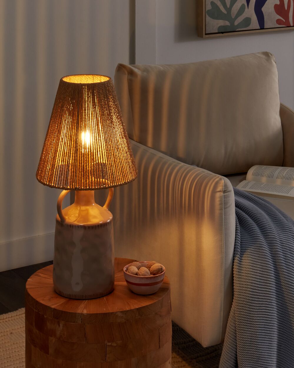Table Lamp LARISSOS Ceramic Taupe