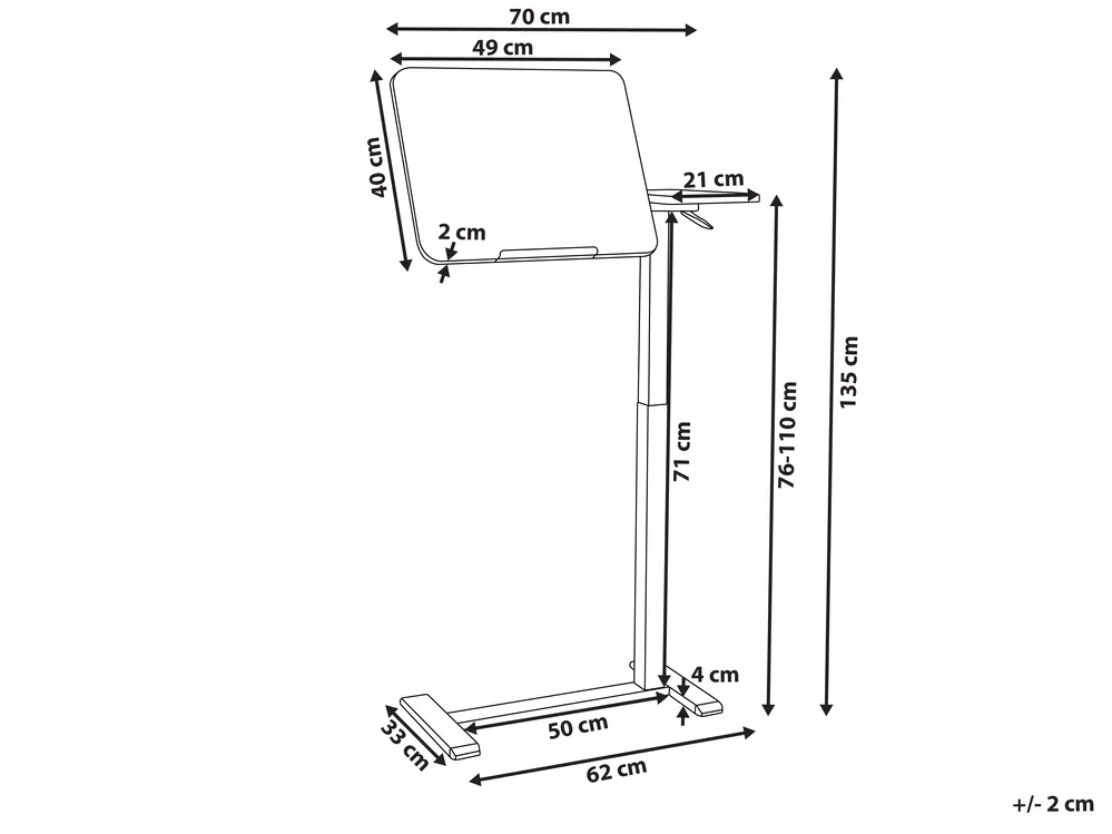 Laptoptisch manuell höhenverstellbar SCHOLA 70 cm 40 cm Hellgrün_946097