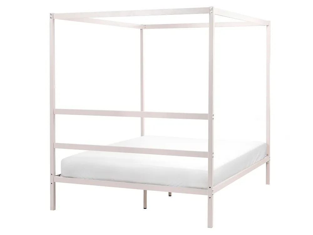 Himmelbett Metall LESTARDS 140 x 200 cm Hellbeige_1165379